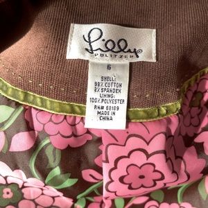 Lilly Pulitzer corduroy jacket 6 brown